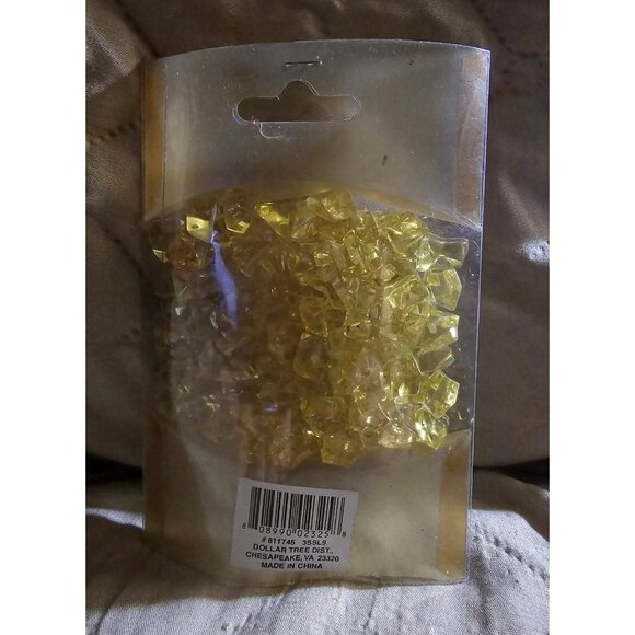 Pack Of 125 Gold Ice Crystal Gems New For Crafts - Picture 2 of 2